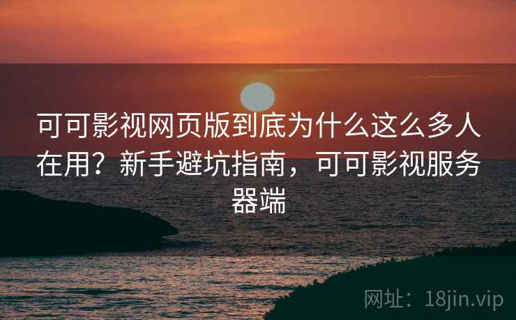 可可影视网页版到底为什么这么多人在用？新手避坑指南，可可影视服务器端