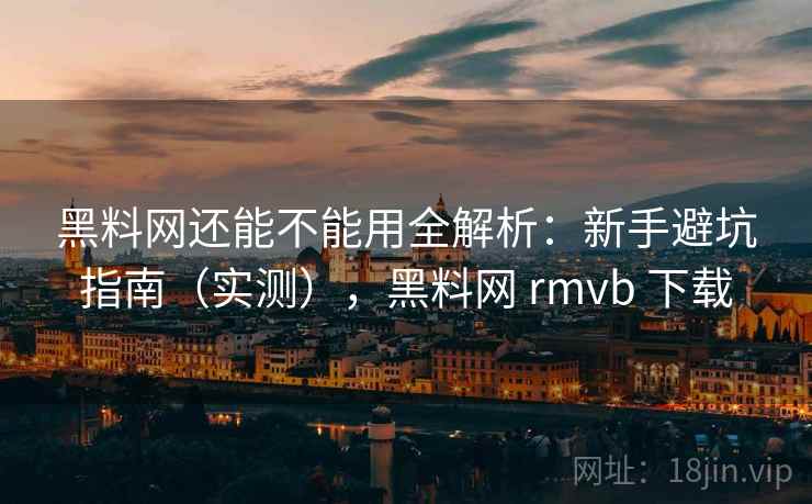 黑料网还能不能用全解析：新手避坑指南（实测），黑料网 rmvb 下载